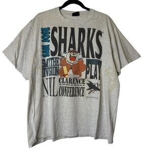 Vintage 1998 San Jose Sharks Taz Size XL NHL Hockey Looney Tunes